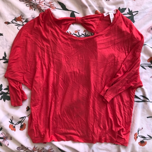 Ambiance Tops - Ambiance Apparel cute bow back red top
